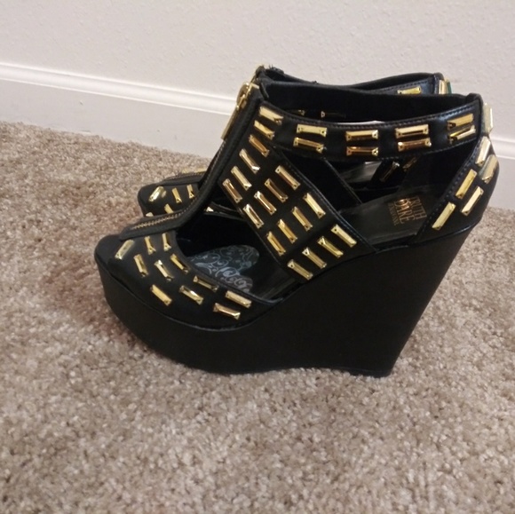 JustFab Shoes - Madonna Truth or Dare Black Wedge